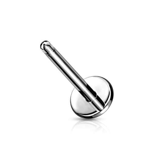 12mm Labret szár, Orvosi acél, Ezüst, Külső menetes, Test ékszer - Labret piercing