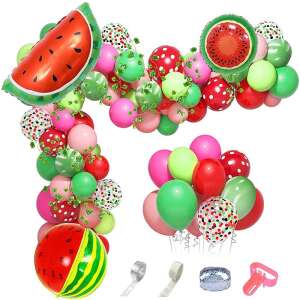 110-piece Fruit decorative balloon arch set, ANTADESIM, party arrangement, ideal for christening or other anniversary, Extra latex quality, red and green 98136003 - Balloon