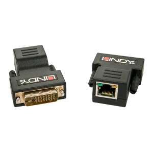 Lindy 38300 DVI-D Extender UTP Kabel 70m - Schwarz, DVI-D Stecker, RJ45 Stecker - KVM Switch