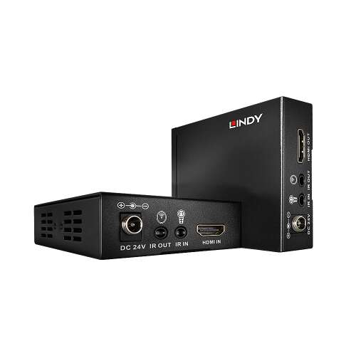LINDY HDBaseT HDMI & IR - PoC Extender 70m, vysielač a prijímač, čierny