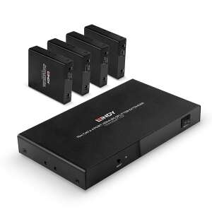 Lindy 38262 HDMI Splitter Extender, 1x4, 4K@60Hz, HDR, Power over Cable, 4 Receivers - Lindy KVM switch