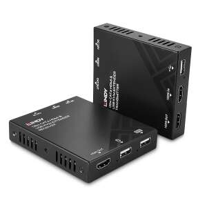 Lindy 39381 HDMI & USB KVM Extender transmițător și receptor, 120m Cat.6, Full HD 1920x1080, alimentare prin cablu - Switch-uri KVM