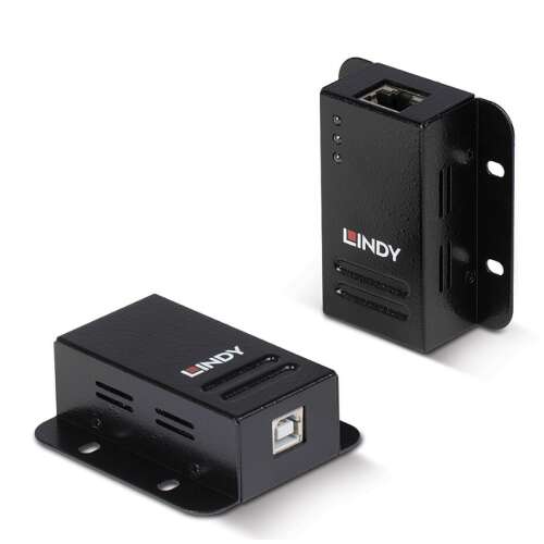 Lindy USB 2.0 Extender, 50m CAT5e/CAT6 kábel, fekete