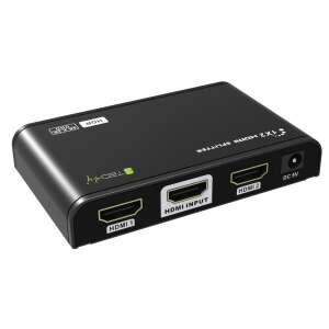 Techly 104837 Splitter HDMI, 1 intrare la 2 ieșiri, negru, 4K, HDR, Full HDCP 2.2 - Switch-uri KVM