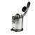 G3 Ferrari Citrus Juicer, stainless steel, black handle, open, angled view
