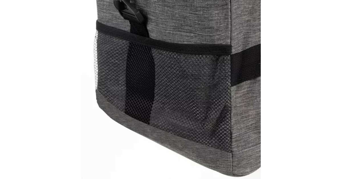 Vízálló, textilborítású hűtőtáska, strandoláshoz, kempingezéshez, 20 liter kapacitással, 2 db jégakkuval, szürke 98154253