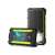Emeszon® A+ 36000mAh solar power bank, black and green, with LED light, side view