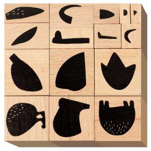 Avenir Stamp and Match Create Dinosaurs wooden stamps for kids, featuring 15 dinosaur shapes - Stamp