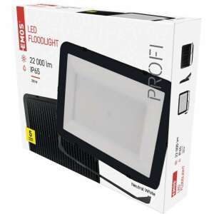 EMOS Inovo LED reflektor 200W 22000lm IP65, 4000 K, fekete, 5 év garancia - Napelemes lámpa