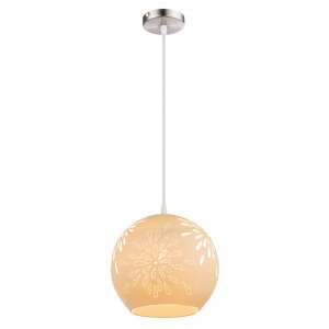 Závesné svietidlo Globo Subara, biele, strieborné, priemer 255mm, objímka E27 - Lampy&osvetlenie