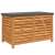vidaXL akácfa kerti tárolóláda fekete fém fedéllel, 90x48x55 cm, elülső nézet