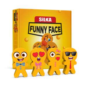 Silka Funny Face radírok, 36 darabos szett, vicces arcok radírok gyerekeknek - Radír
