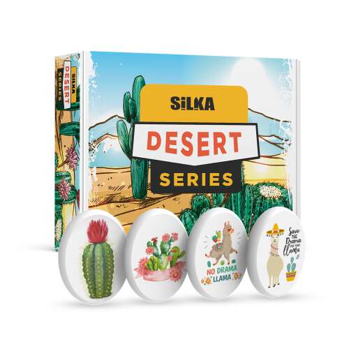 Silka Desert Series radírok, 36 darabos csomag, kaktusz és lámás mintákkal