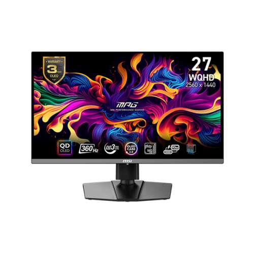 MSI MPG 271QRX QD-OLED WQHD monitor, 27 inch, 360Hz, 2560x1440 resolution, 0.03ms response time, QD-OLED technology