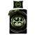 Batman neon zöld ágynemű szett, paplanhuzat és párnahuzat, fekete alapon zöld neon Batman logóval