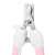 Close-up of light pink pet nail clippers with safety guard