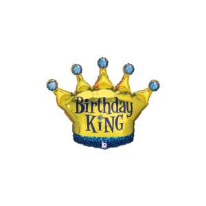 91 cm-es Birthday King korona fólia lufi