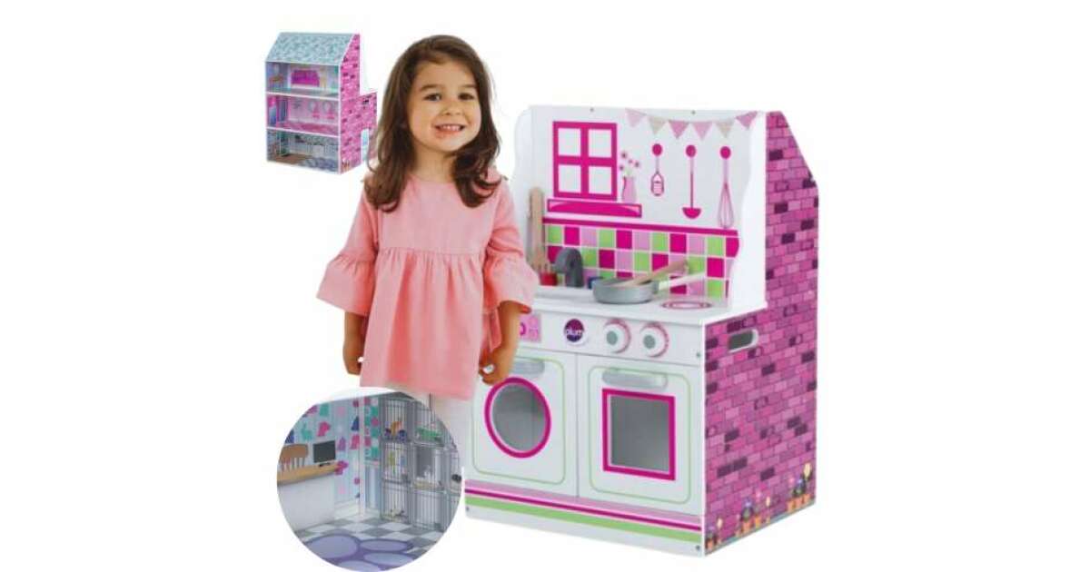 Pepita 2in1 Wooden Kitchen and Dollhouse #pink