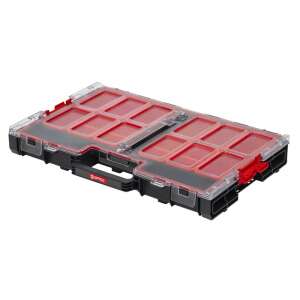 Qbrick System ONE Organiser L, organizator de scule negru și roșu cu 10 compartimente, vedere 3/4 - Organizatori de scule și piese