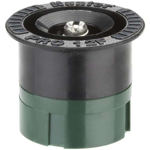Hunter PRO-12F sprinkler nozzle, green and black, close-up