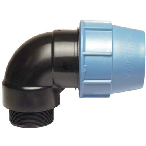 KPE elbow fitting, 32mm x 3/4 inch, external thread, for connecting pipes