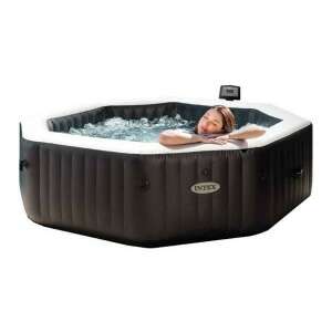INTEX PureSPA Onyx Black Octagon Jacuzzi, със сепаратор за сол, 4 души, D201 x 71 см, черно/бяло (28458) 103522315 - Intex