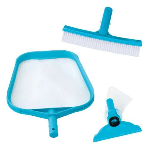 Intex pool cleaning set, includes a skimmer net, a venturi vacuum head, and a brush