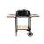 Landgraf charcoal grill with wooden shelves and wheels, black