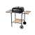 Landgraf charcoal grill with wooden shelves and wheels, black