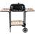 Landgraf charcoal grill with wooden shelves and wheels, black