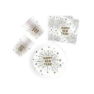 Boldog újév parti szett tányérokkal, poharakkal és szalvétákkal - Amscan