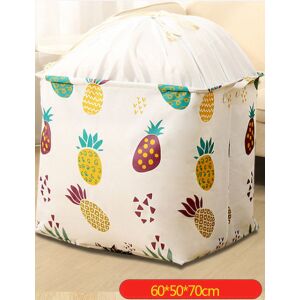 Large Foldable Clothes Storage Bag with Drawstring and Pineapple Print - Laundry Basket