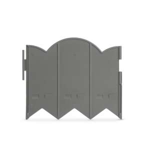 Grey plastic garden border fence, 12 pieces, 20 x 17.5 cm, for flower beds, paths, vegetable gardens, and lawns - Garden Edging
