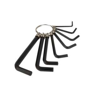 8 piece hex key set with key ring, black, handy tools - Hand tool