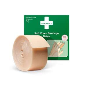 Cederroth Мека пяна за превръзка, бежова, 6 cm x 4.5 m, самозалепваща, без латекс, грижа за рани - Първа помощ