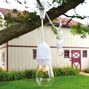 Weiße Außen-Lichterkette mit 15 Glühbirnen, perfekt zum Dekorieren Ihrer Terrasse, Ihres Gartens oder Hinterhofs - Weihnachten