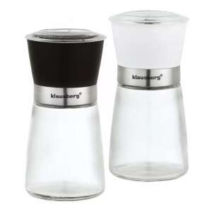 Klausberg Salz- und Pfeffermühlen-Set, schwarz und weiß, Glas, Keramikmahlwerk, 2-teilig - Klausberg