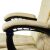 Close-up of beige ergonomic office chair armrest