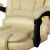 Close-up of beige ergonomic office chair seat and armrest