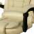 Close-up of the seat of the beige ergonomic office chair with footrest, Malatec