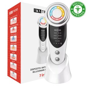 Professional 7-in-1 Face and Skin Rejuvenation Device, IMA Trend®, EMS Vibration, Face Massage, Lifting, Pore Cleansing, Dark Circles, Wrinkle Reduction, White Color 140243424 - Facial care device