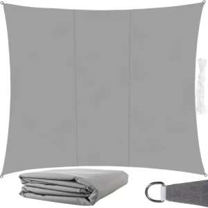 Square sun sail, grey - 3x4m