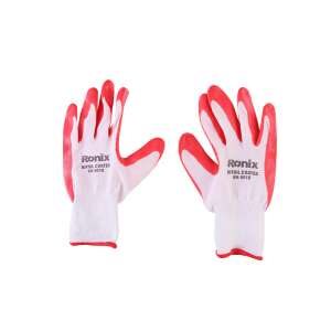 Ronix nitril bevonatú munkavédelmi kesztyűk, piros és fehér, pár - Védőfelszerelés