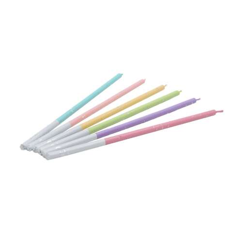 Świeczki tortu tęczowe, zestaw 6 sztuk, Celebright, 14,5 cm