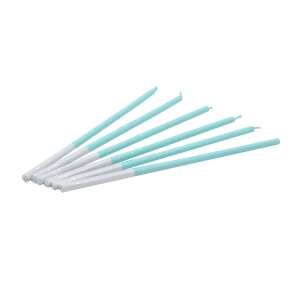 6 blue birthday candles with white base, Celebright Venus collection - Birthday Candle & Cake Topper