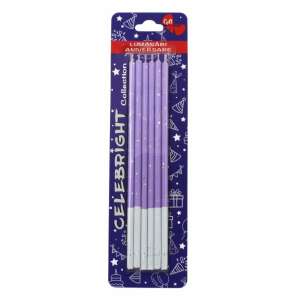 Celebright purple birthday candles with glitter, set of 6 - Birthday Candle & Cake Topper