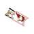 Wooden Christmas tree ornament, gnome on a sleigh, pink and white, 11x5x3 cm, top view