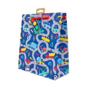 Clairefontaine M Transport gift bag, blue with cars and trucks pattern - Art & Craft