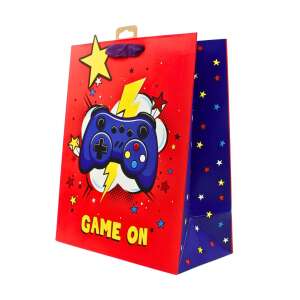 Clairefontaine L Game On gift bag, red with blue gamepad design - Art & Craft
