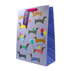 Подаръчна торбичка Clairefontaine XL Sausage Dogs, лилава с модел на дакели, време за парти - Изкуства и хобита